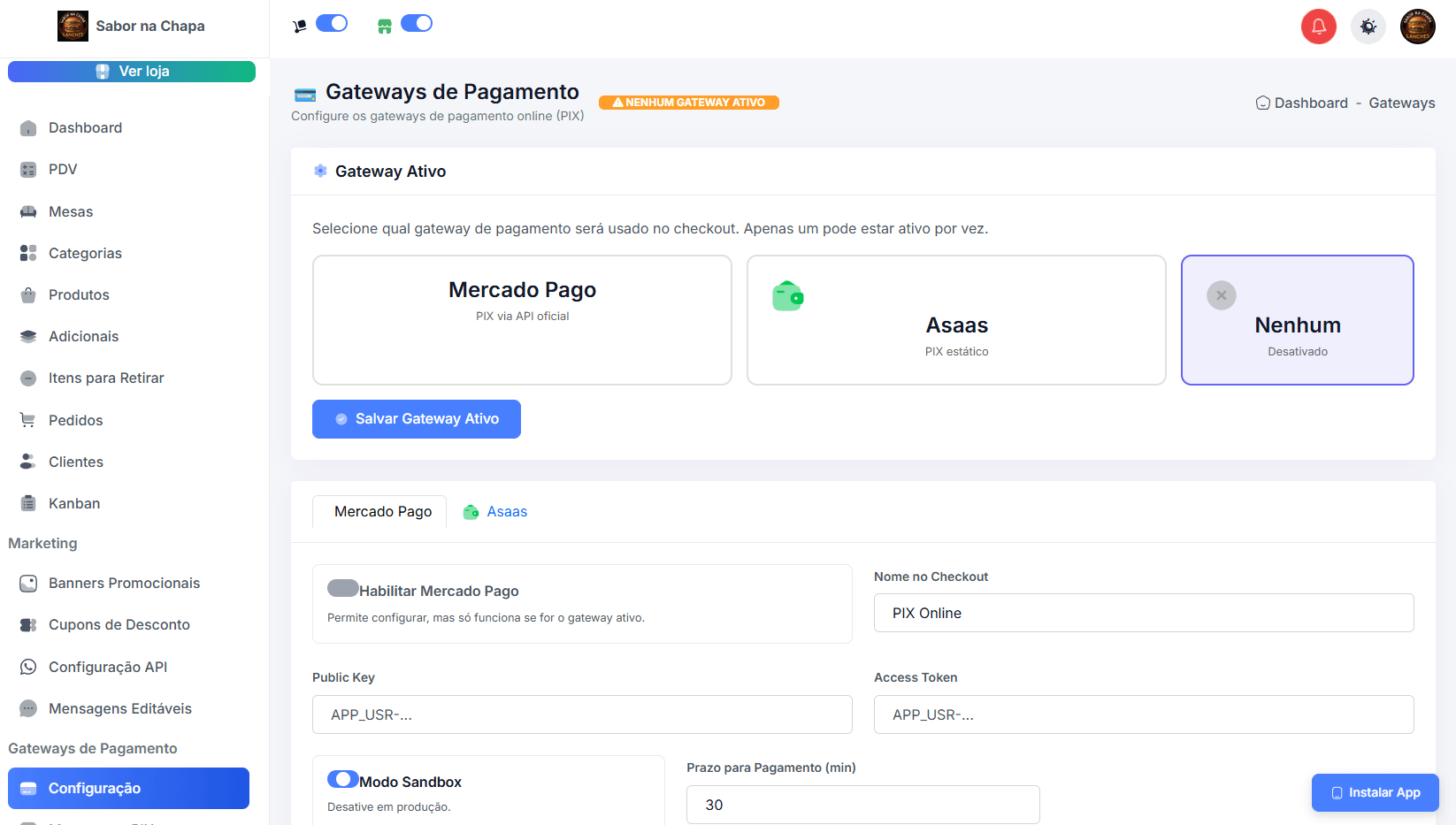 Processamento de Pagamentos Online PIX